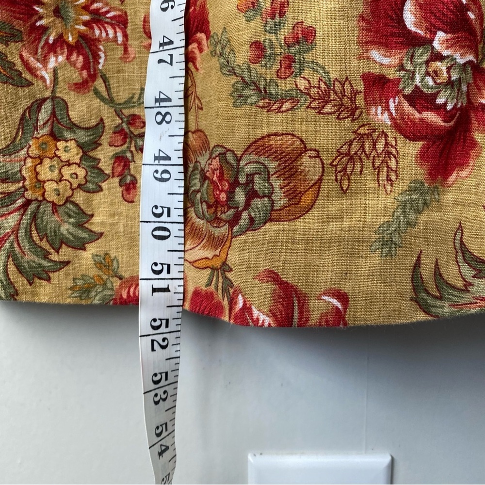 Vintage Floral Print Linen Blend Short Sleeve Button Front Maxi Dress 14 - Picture 8 of 8